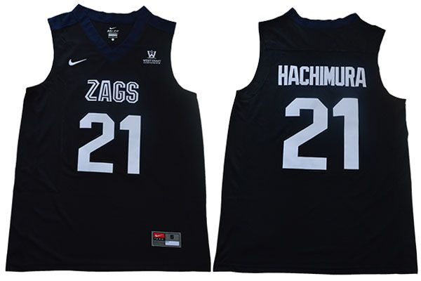 Men Gonzaga Bulldogs #21 Hachimura Black Nike NCAA Jerseys->more ncaa teams->NCAA Jersey